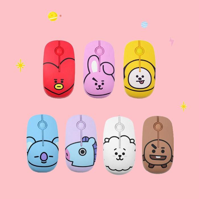 Chuột không dây họa tiết hình tượng hoạt hình của BTS - [LINE FRIENDS] Wireless Mouse BT21