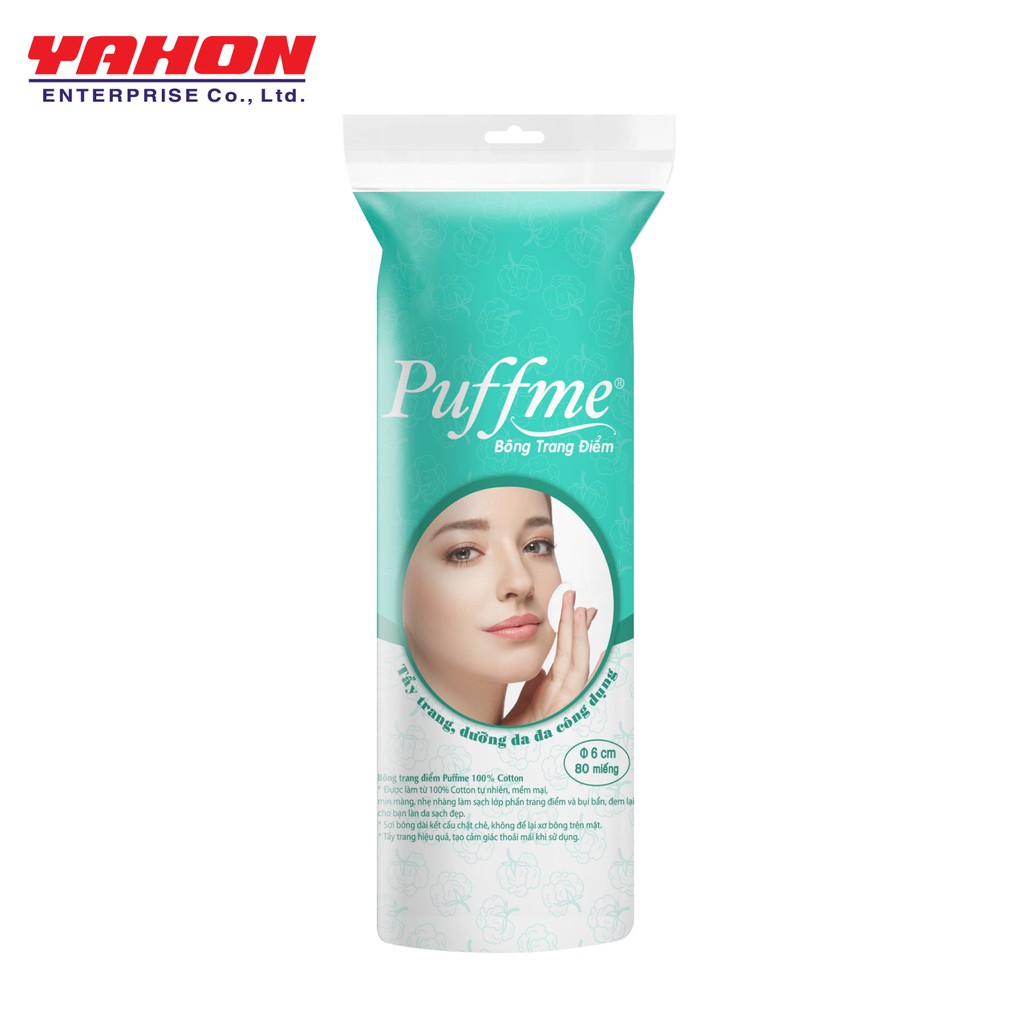 BỘ 3 BÔNG TẨY TRANG TRÒN PUFFME 80 MIẾNG