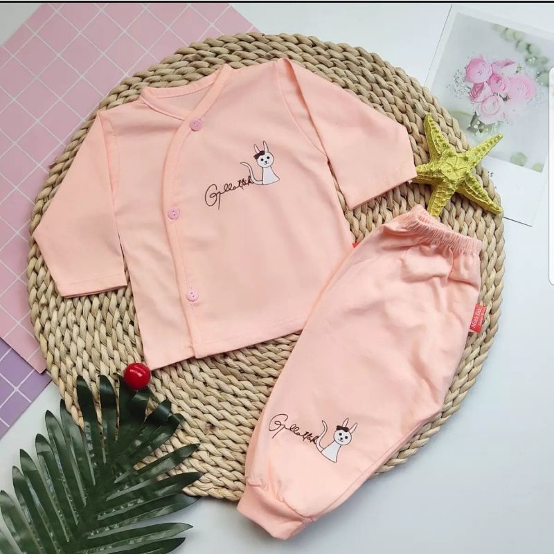Bộ Quần Áo Cotton Dài Tay Gấu Thỏ Cho Bé 3-8kg