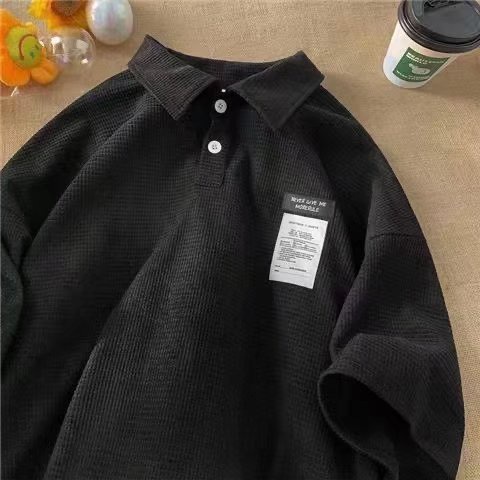 Áo polo Ngắn Tay Dáng Rộng Thời Trang Mùa Hè Nhật Hàn Dành Cho Nam