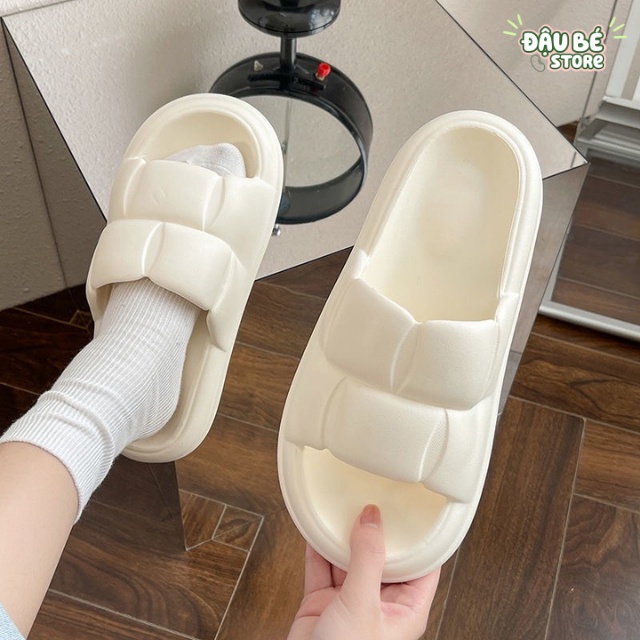 Dép Bánh Mì Chao Dễ Thương Đế 4P Ulzzang - Dép Quai Ngang Nữ Vân Nổi Thời Trang Hàn Quốc Sang Chảnh - Daube - D032