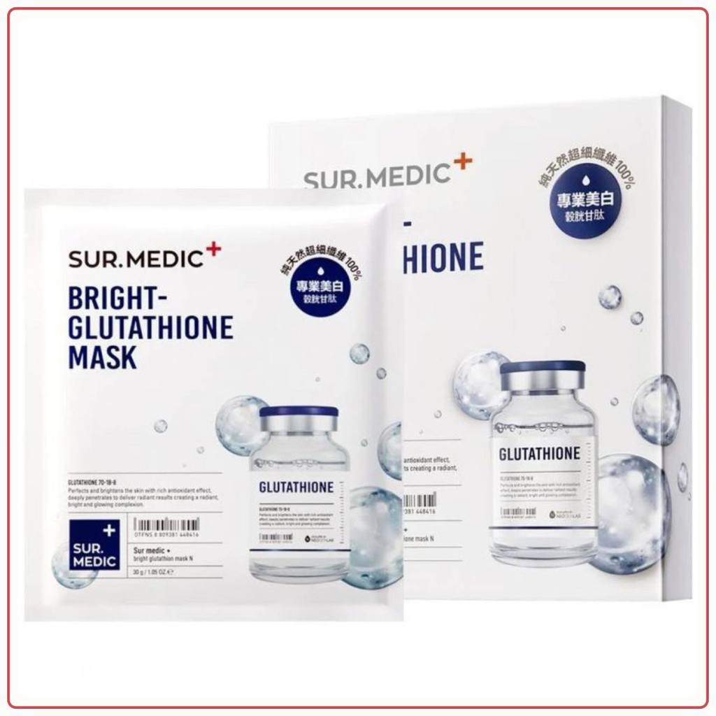 MẶT NẠ Dưỡng Trắng Da Chuyên Sâu Sur.Medic+ Bright Glutathione Mask 30g