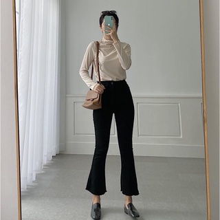 quần jeans loe đen 9 tất