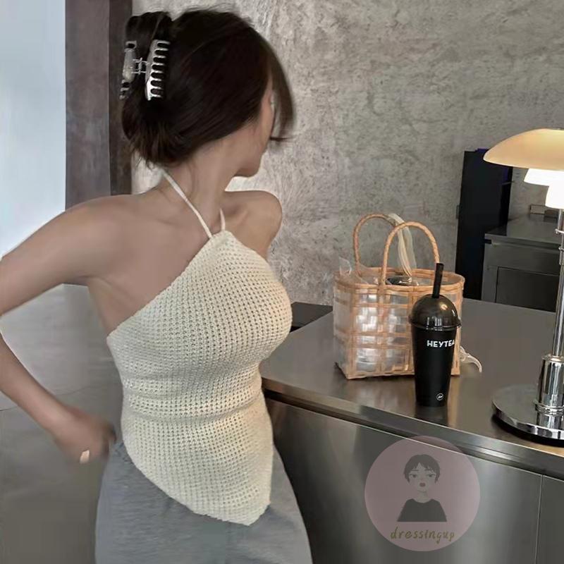 Áo Dệt Kim Hai Dây Màu Sắc Thời Trang Mùa Hè Cho Nữ