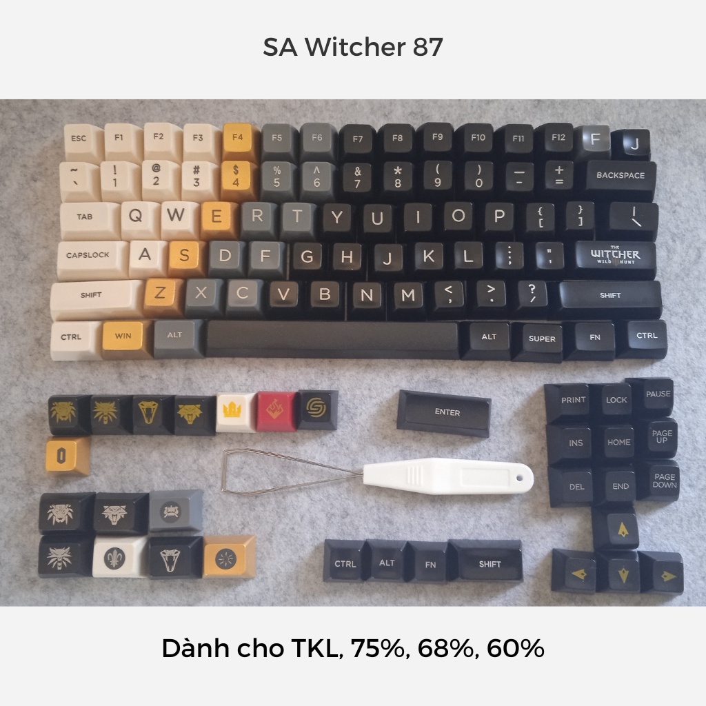 Bộ keycap SA Witcher tráng men siêu bền nút bàn phím cơ - Kicap
