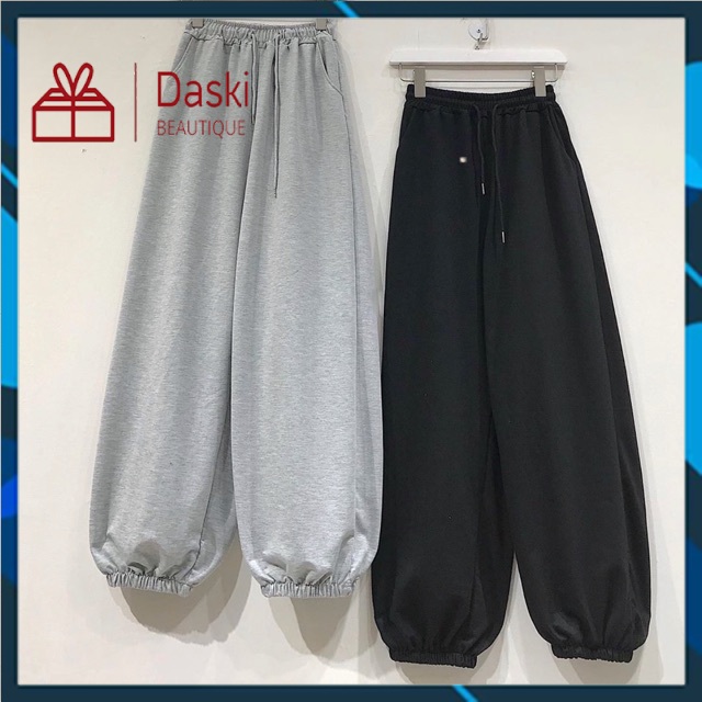 Quần jogger trơn bó ống chun 2 màu hot trend Daski phong cách ulzzang