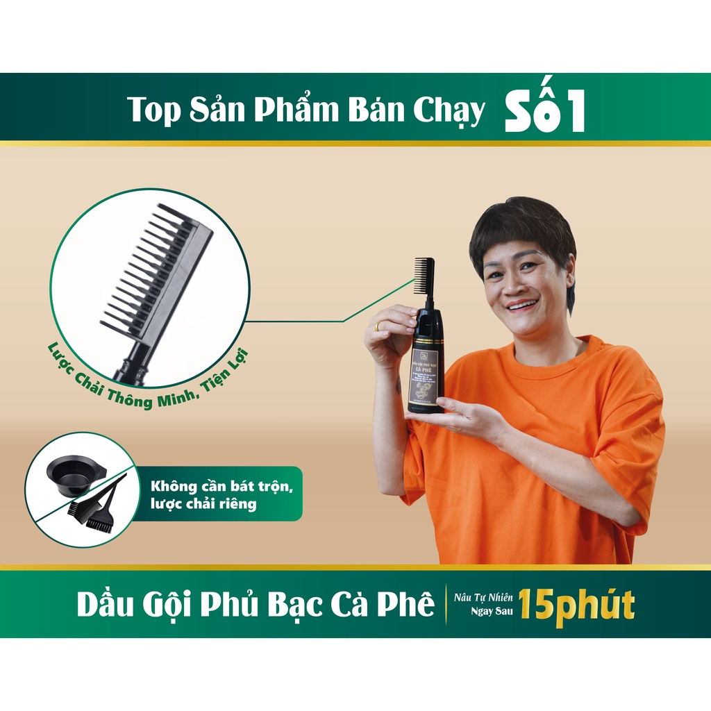 Dầu gội phủ bạc cà phê Tô Nhiên 200g - Giúp ngăn chặn tóc bạc sớm, phủ nâu tự nhiên chỉ trong 15 phút