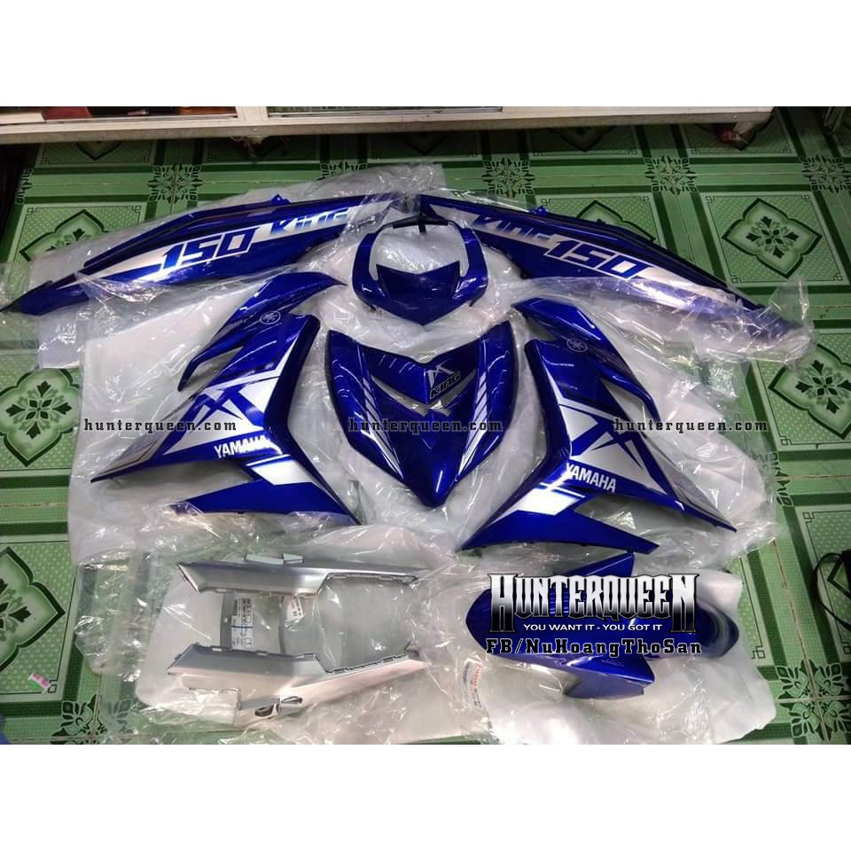 Tem Exciter 150, MX nhọn. Xe xanh GP, tem bạc. Chất liệu candy. Chỉnh sửa theo yêu cầu. Sắc nét, bền màu, chống nước