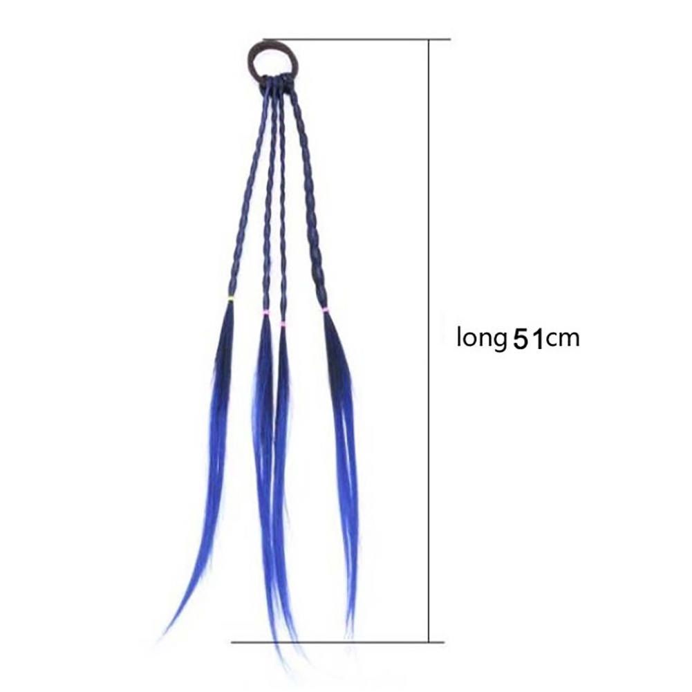 Bộ 4 Dây Thun Cột Tóc Giả Dạng Thắt Bím Dành Cho Bé Gái