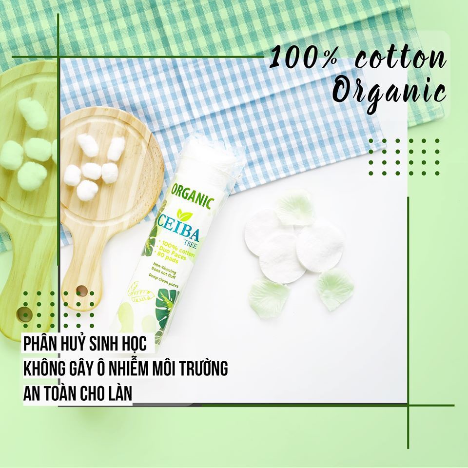 Bông tẩy trang Organic CEIBA 80 miếng