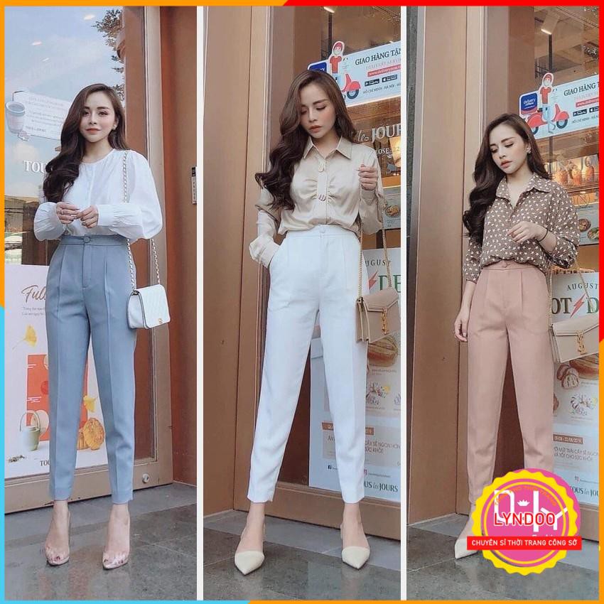 Quần tây công sở cúc bọc 💖 𝑭𝑹𝑬𝑬𝑺𝑯𝑰𝑷 💖 Quần âu nữ công sở vải tuyết mưa siêu tôn dáng, cực dễ phối đồ