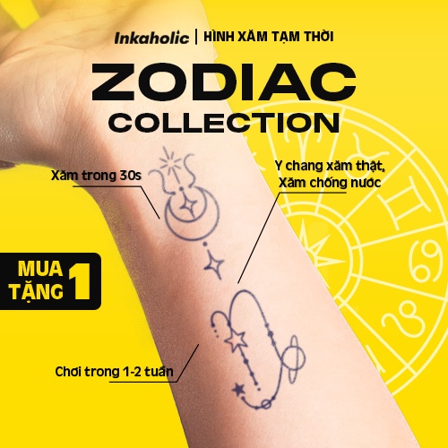 Hình xăm dán tạm thời 15 ngày Inkaholic, xăm giả đẹp & ngầu y xăm thật, chống nước 100