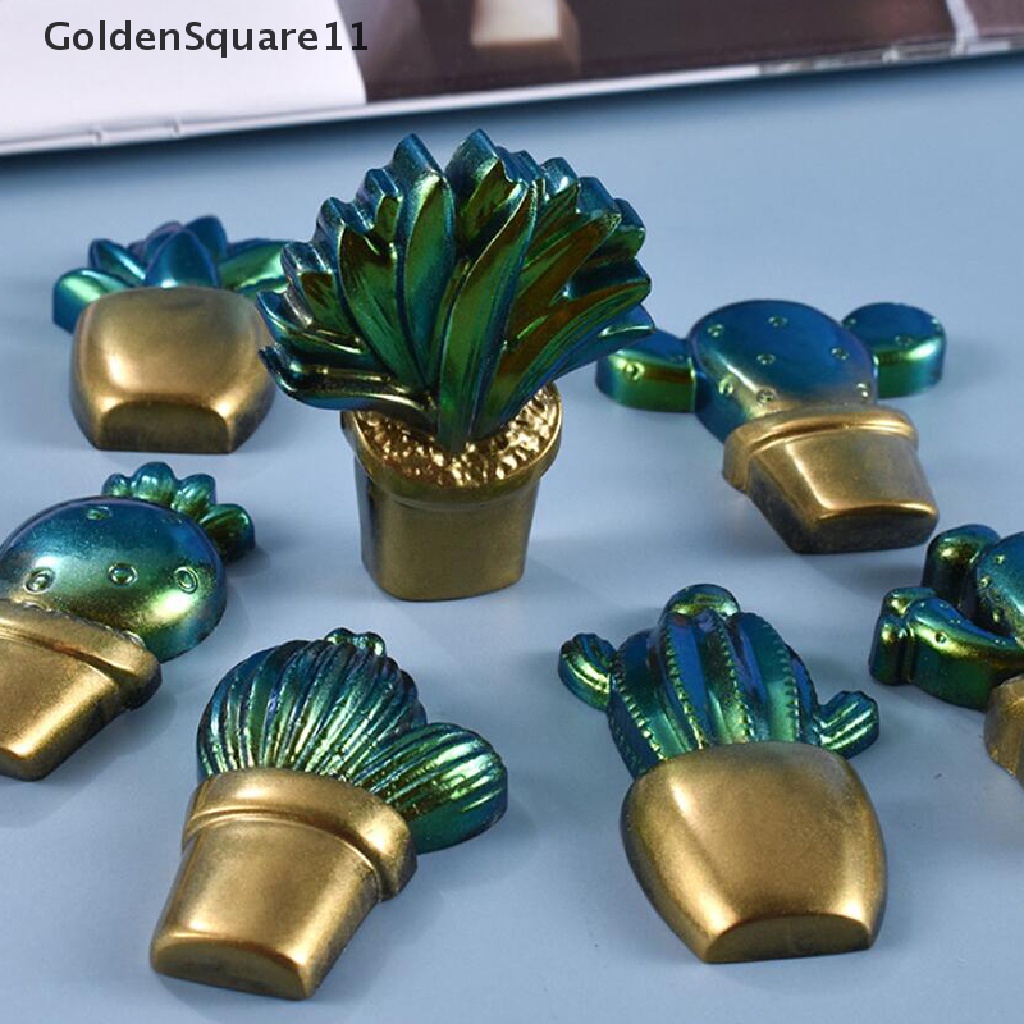 Khuôn Silicone Làm Mặt Dây Chuyền Hình Chậu Xương Rồng 3D DIY