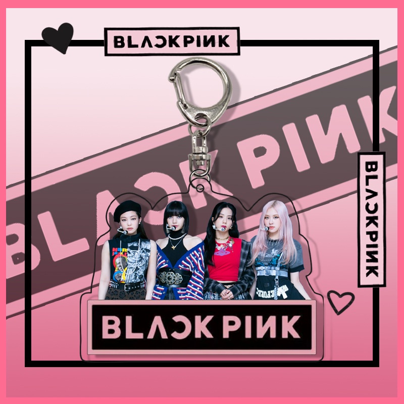 Móc khóa hình nhóm nhạc Blackpink màu đen HD làm từ acrylic