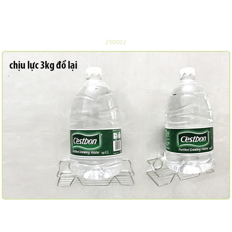 Kệ Dán Tường Inox 304, Kệ Nhà Tắm, Kệ Nhà Bếp Inox Cao Cấp ( Kích Thước: 24cm x 10 x 5cm)