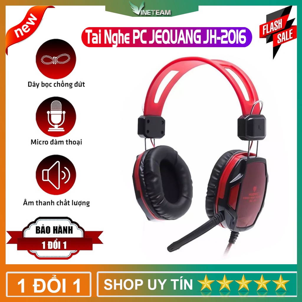 Tai Nghe Chụp Tai Giá Rẻ học trực tuyến ,onllie JEQUANG JH-2016 jack 3.5 Có Mic, Dùng Cho Máy Tính Và Điện Thoại -dc4416