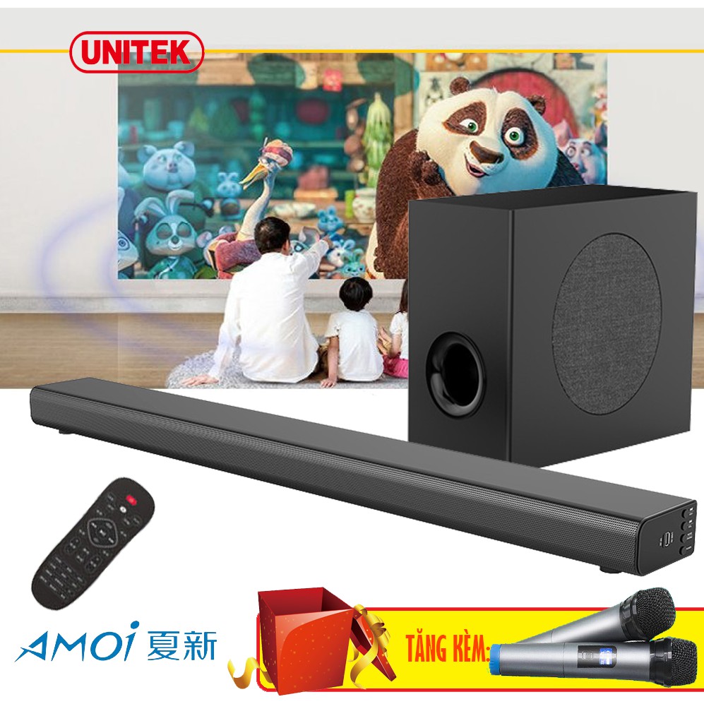 Bộ Loa Soundbar Karaoke 5.1 AMOI L5 + Loa Trầm AMOI S1 Tặng 02 Micro Không Dây