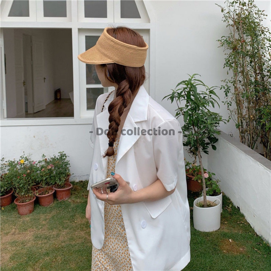 [Nowship2h] Áo Blazer ( Áo Vest) Tay Ngắn Dáng Rộng Trơn Phong Cách Hàn Quốc - Mã TA012