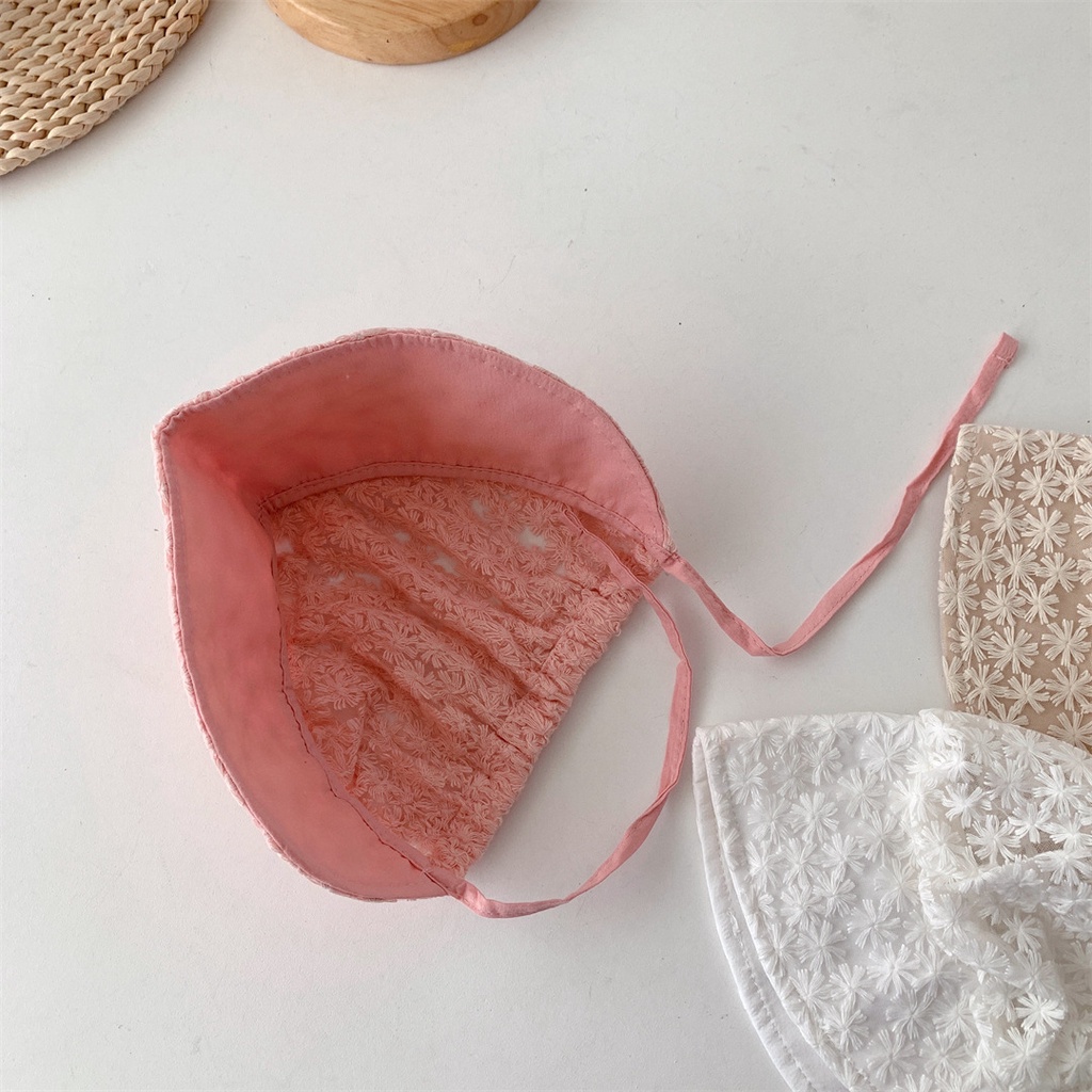 Mũ chống nắng cho bé gái sơ sinh ren hoa đáng yêu Hàn quốc