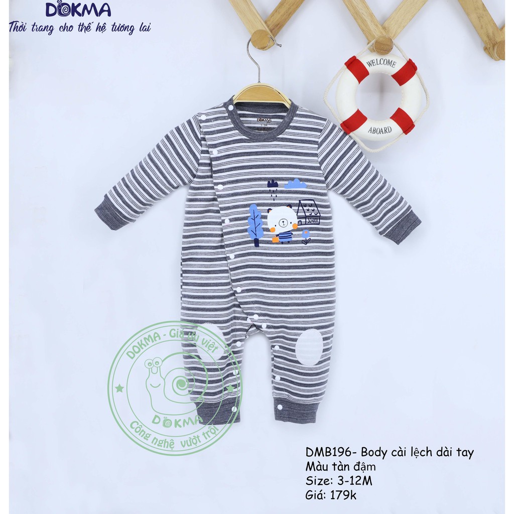 Dokma - Body cài lệch dài tay BT+BG 3-9m DMB196