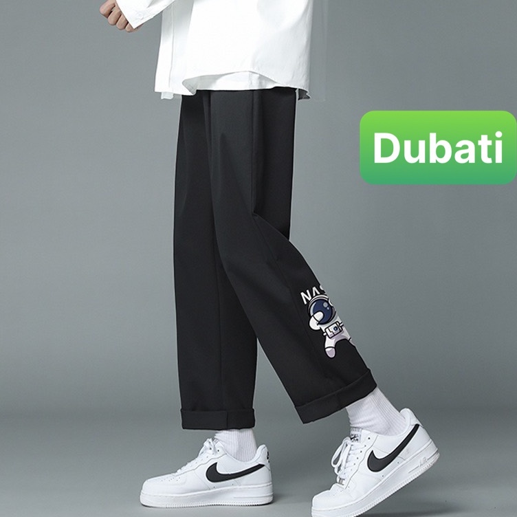 Quần baggy nam nữ Unisex ống rộng in hình Nasa - Kiểu quần Kaki Nam Nữ Ống Suông Basic Unisex Sành điệu 2022 - DuFashion