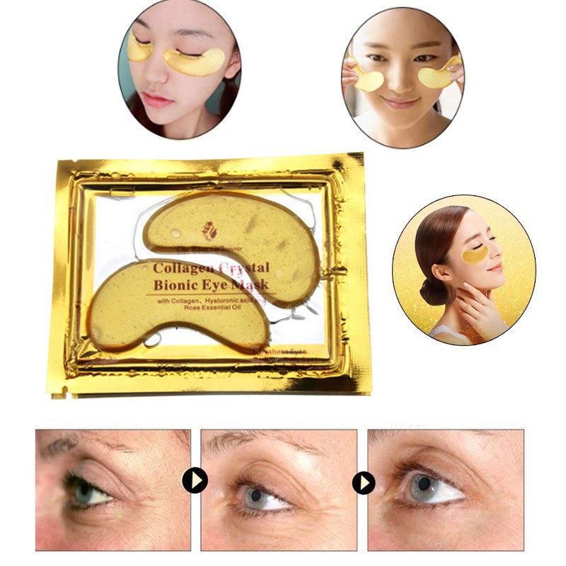 [Hàng mới về] 1 cặp mặt nạ mắt collagen pha lê vàng chăm sóc da chống lão hóa | BigBuy360 - bigbuy360.vn