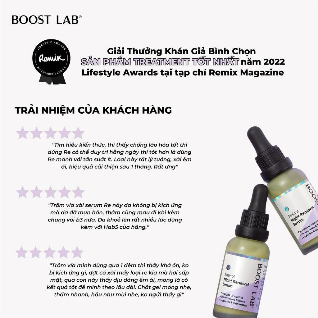 Tinh Chất Retinol Trẻ Hóa, Cải Thiện Sắc Tố và Nếp Nhăn | BOOST LAB Retinol Night Renewal Serum