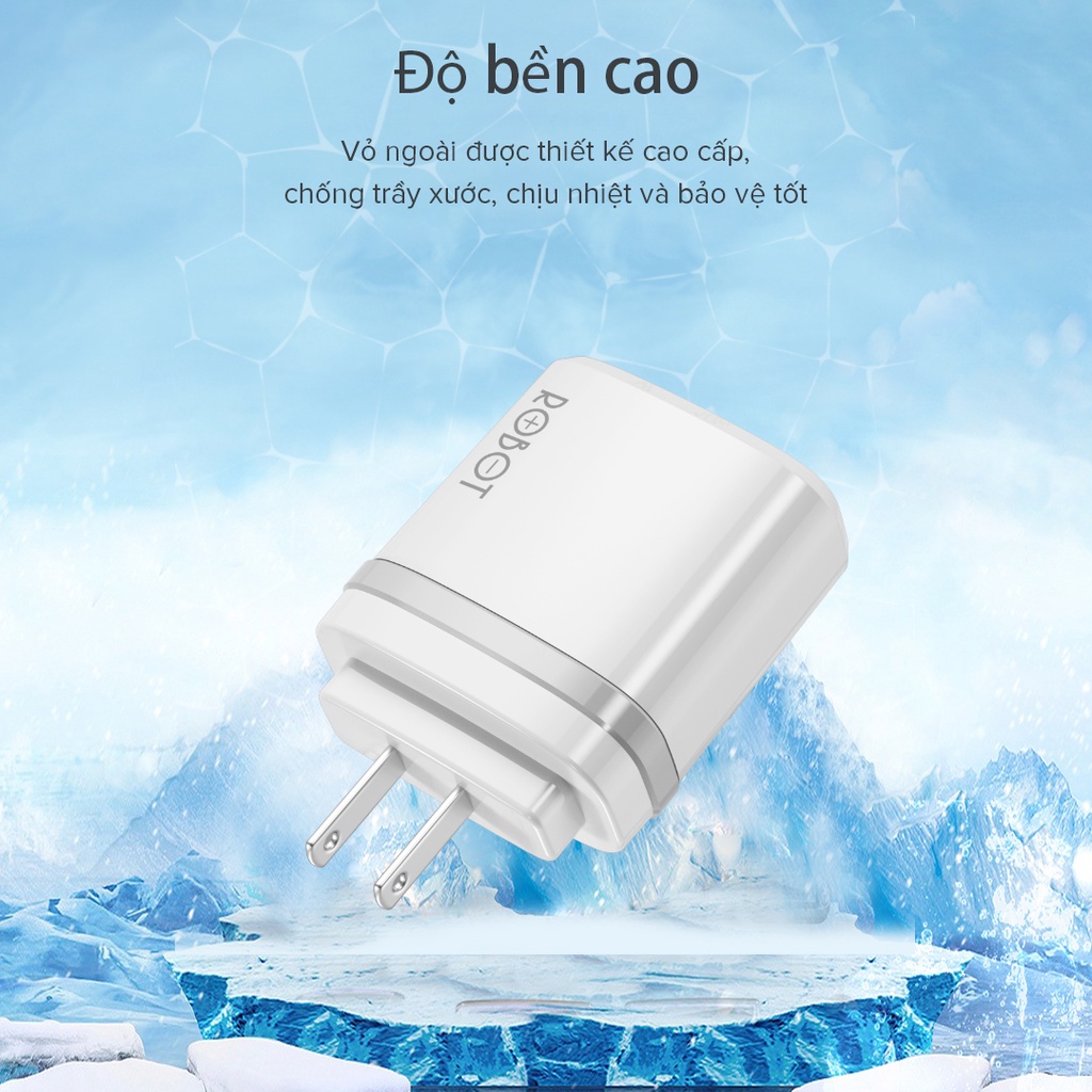 Bộ Cốc & Cáp Sạc ROBOT RT-K9U 2 Cổng USB