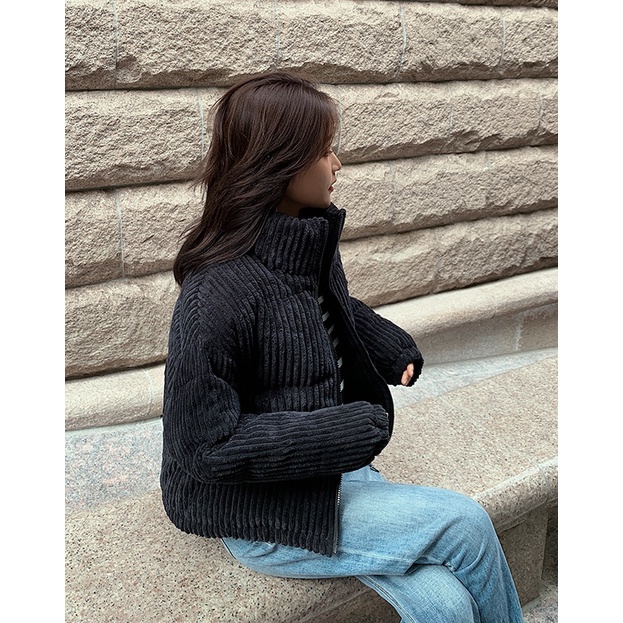 Áo khoác phao nữ, Áo phao nhung gân dáng ngắn hàng Quảng Châu (Habi Shop) | BigBuy360 - bigbuy360.vn