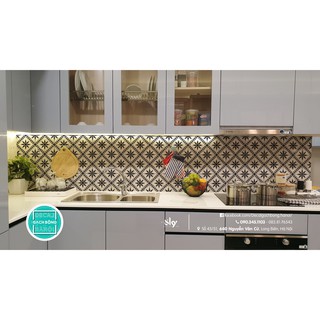 Decal gạch bông set màu ĐEN TRẮNG