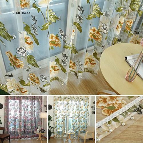 Rèm cửa thêu hoa thời trang thanh lịch