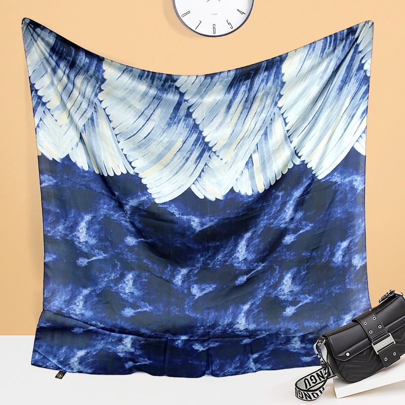 Khăn Choàng Cổ Hình Vuông Bằng Lụa Nhân Tạo 110x110cm (43.3x43.3inch) WJ1014-C