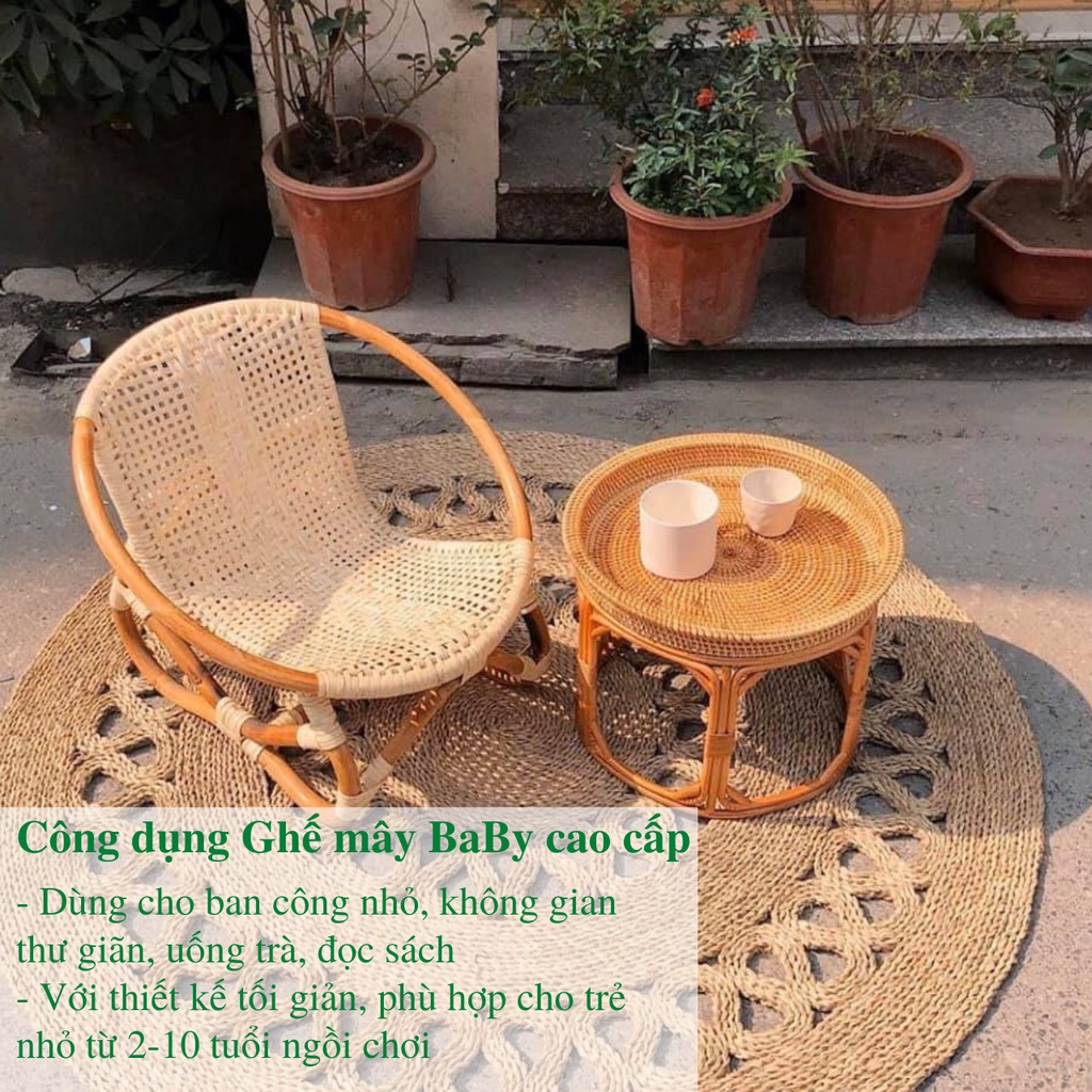 Ghế mây  thư giãn  trẻ em dành cho studio, có ảnh thật dành cho bé từ 1 đến 6 tuổi / HealHomes