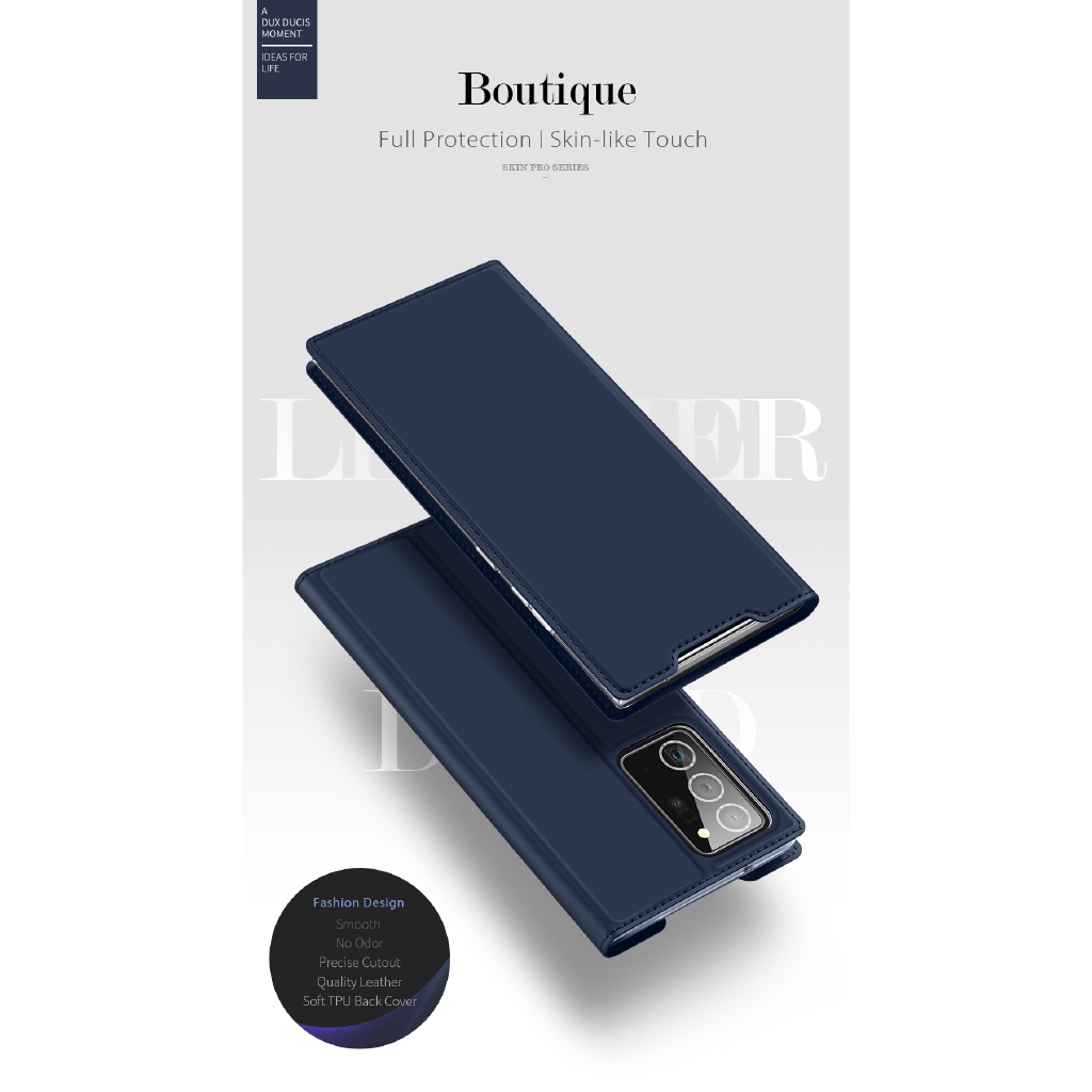 Bao da điện thoại PU DUX DUICS nắp lật từ tính dạng ví đựng thẻ cho Samsung Galaxy Note 20 Ultra
