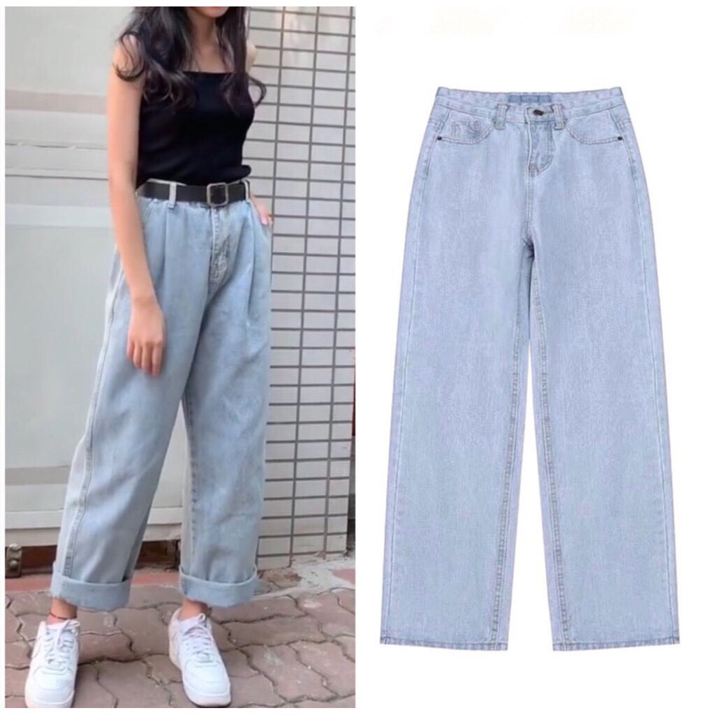 Quần Jean Nữ Ống Rộng Pretty Girl, Dáng Ống Suông Rộng, Quần Bò Nữ Ống Rộng Dáng Hot Trend | BigBuy360 - bigbuy360.vn