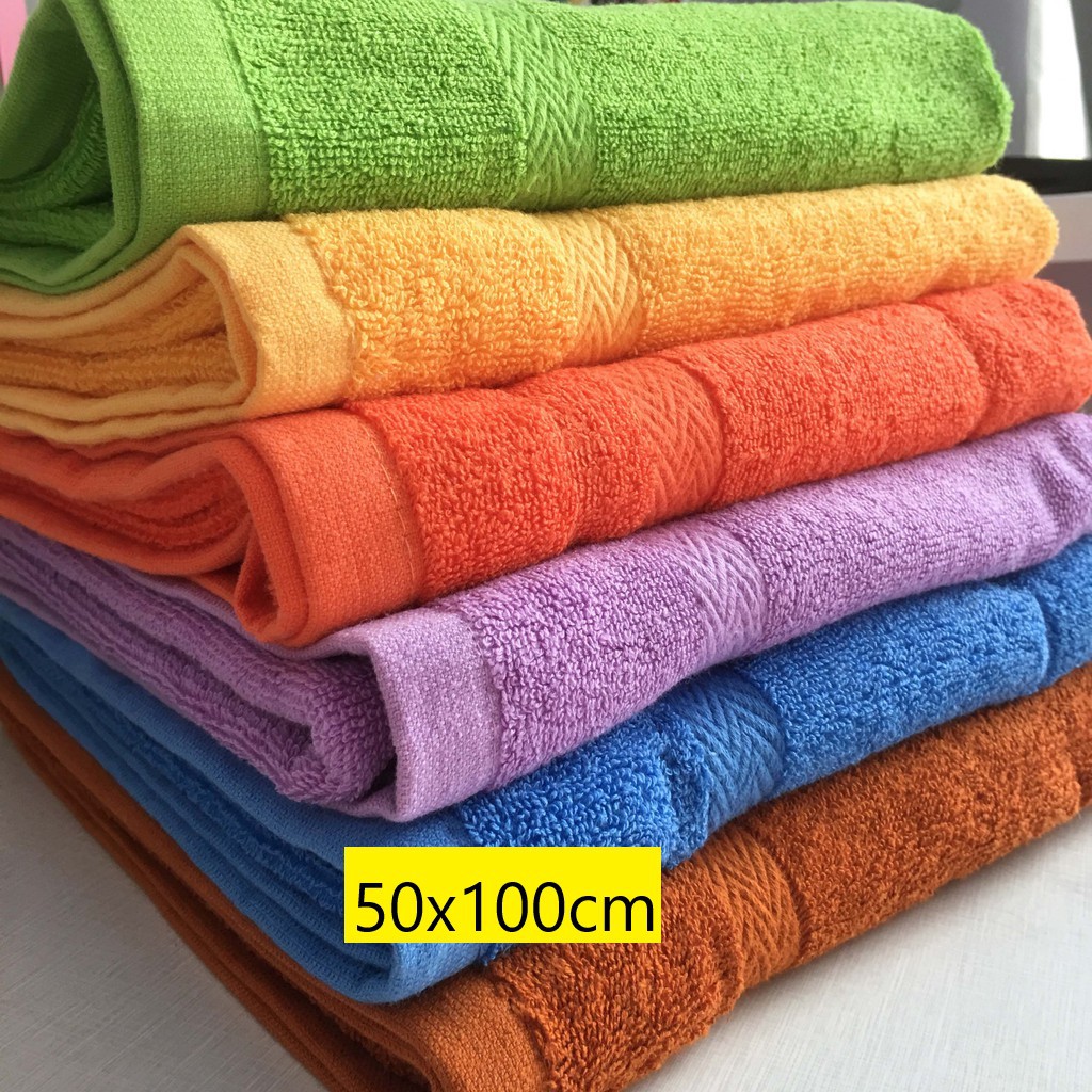 Khăn tắm 100% cotton tự nhiên, kt 50*1m, dày dặn, thấm nước tốt