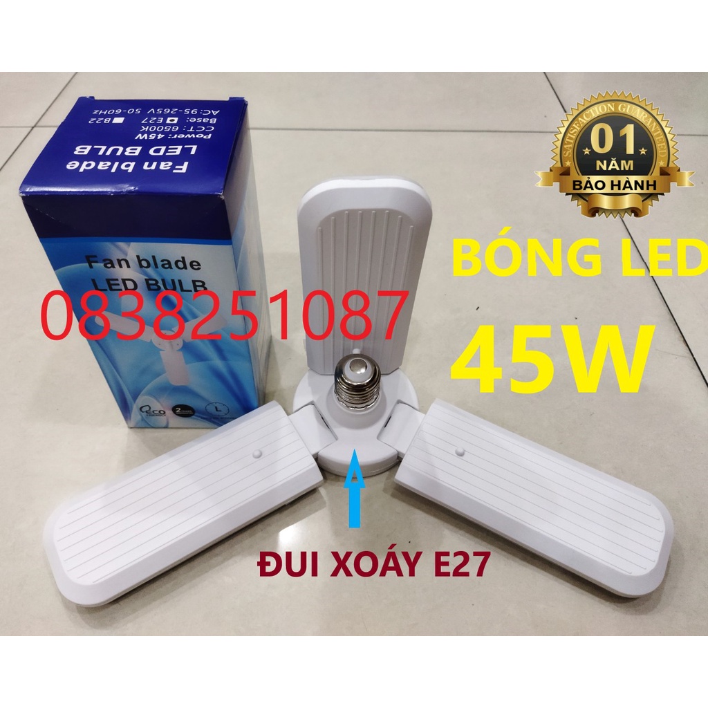 ĐÈN LED SIÊU SÁNG 45W HÌNH 3 CÁNH QUẠT-Bảo Hành 1 Năm