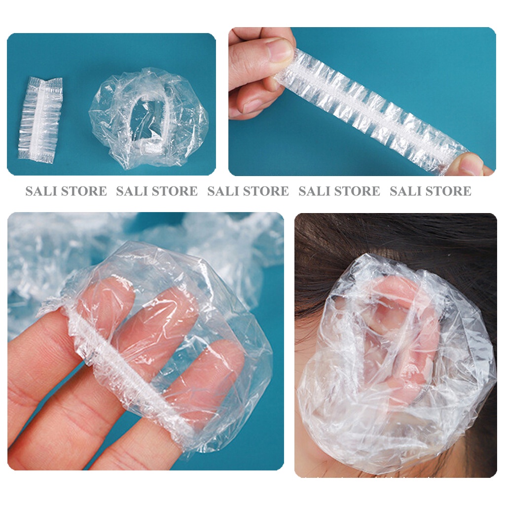 Chụp tai nhuộm tóc dùng 1 lần, bao trùm tai đóng túi 100 cái bảo vệ tai khi tắm hoặc gội đầu, làm tóc SALI PK86