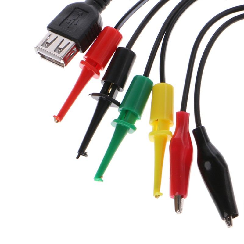 neva* 63cm Power Supply Test Lead Cable Kit 2 Alligator Clip 2 Banana Plug 4 Hook Clip