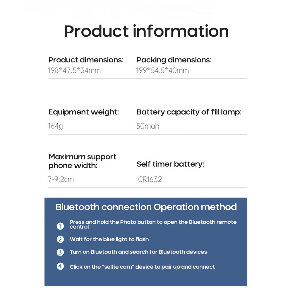 Gậy chụp ảnh kết nối Bluetooth đa năng tiện dụng cho Iphone Xiaomi Samsung K12D | BigBuy360 - bigbuy360.vn