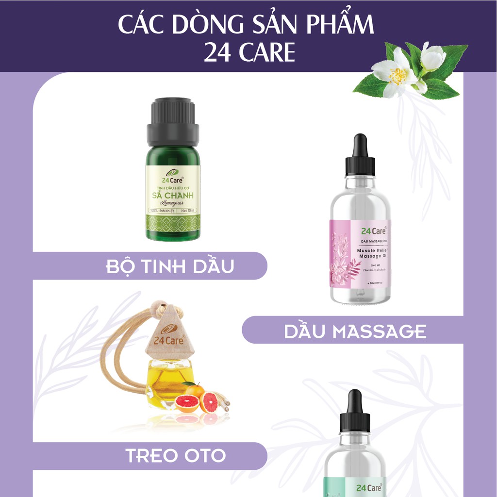 Tinh dầu Oải Hương 24Care 10ml [MUA 1 TẶNG 1]   - xông phòng giảm stress, lưu hương 10ml