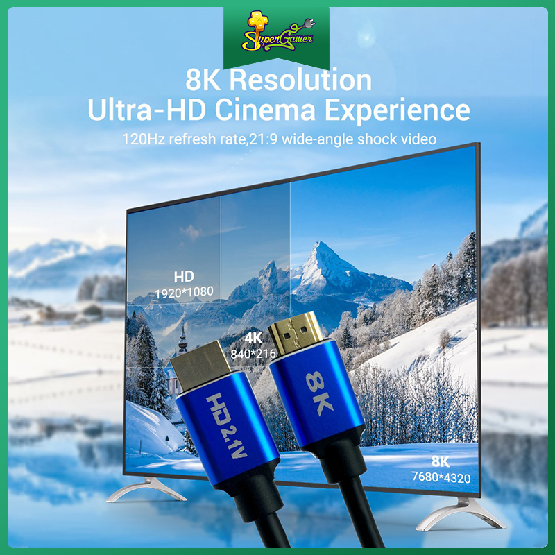 Dây Cáp Hdmi 8k Hdtv 2.1v 48gbps 3 / 2 / 1.5 / 1 / 0.5m 8k Vn 60hz 7680p Dolby Visi Cho Tv Máy Chiếu