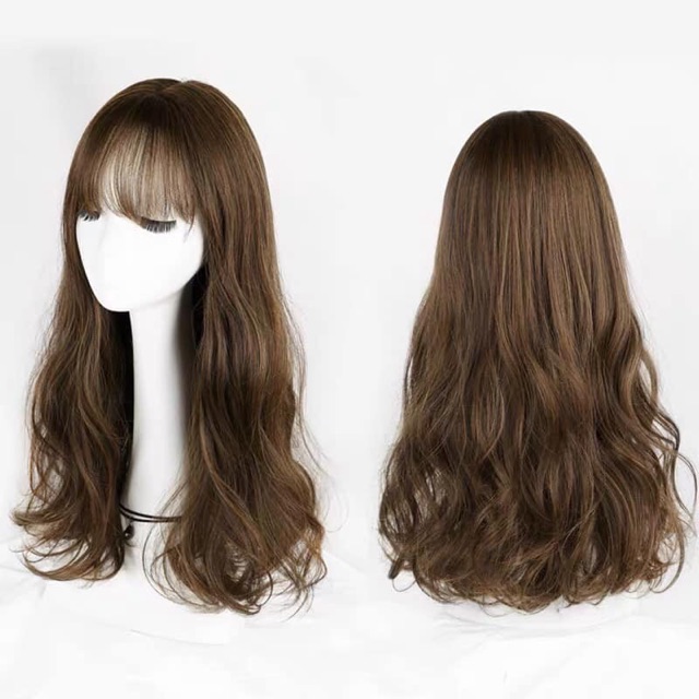 Tóc giả nữ nguyên đầu đẹp - ❤️FREESHIP❤️ xoăn dợn sóng tự nhiên 8148, tặng kèm lưới trùm wig.
