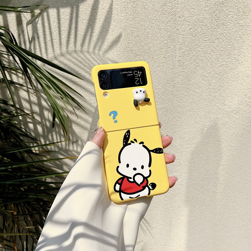Ốp Điện Thoại Cứng Nắp Gập Chống Sốc Hình Mặt Cười 3D Cho Samsung Galaxy Z Flip 3 Flip4 Case Pochacco 4