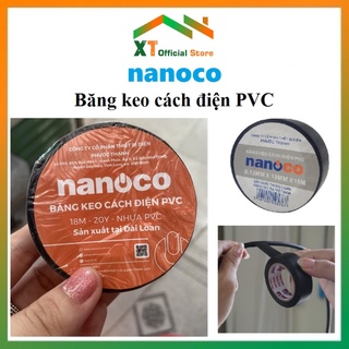 Băng keo cách điện nanoco, băng dính điện Tô Nga Dũng màu đen x 20Y (bán lẻ 1/cuộn)