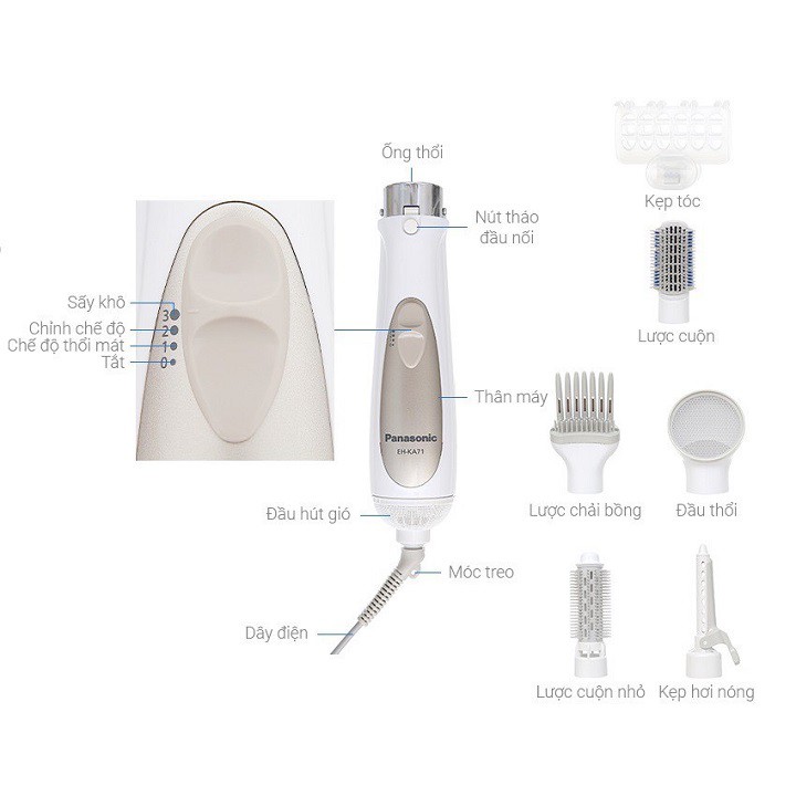 Máy tạo kiểu tóc Panasonic PAST-EH-KA71W645, chính hãng, bảo hành 12 tháng trên toàn quốc
