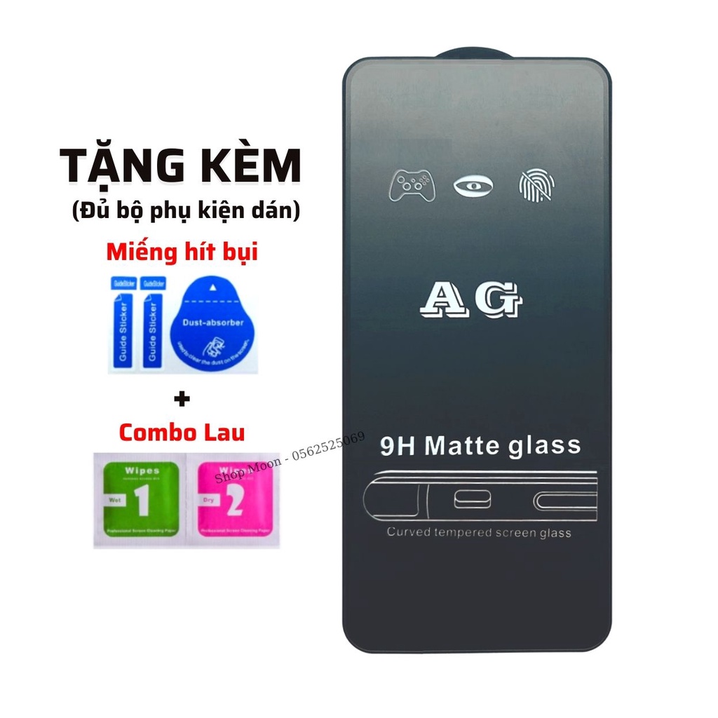 Kính Cường Lực Chống vân tay Redmi K20 K30 K40 Gaming K50 Pro Redmi Note 12 12s 11 11s Note 10 10s 9s 9 A1 A2+ 10A AG