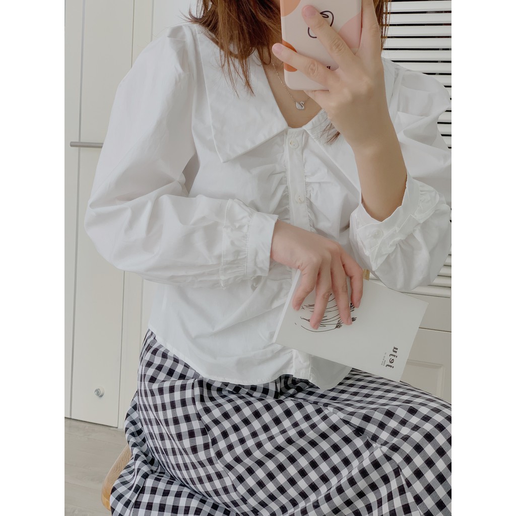 áo sơ mi cổ tim ngực rúm SA434 1994closet