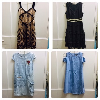 Đầm tiệc jean ngắn dài ngủ secondhand 2hand si