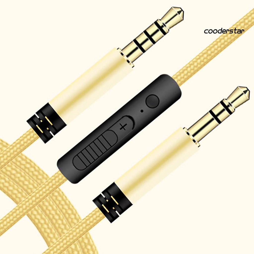 Dây cáp âm thanh mạ vàng điều chỉnh âm lượng 3.5mm sang 3.5mm kèm mic